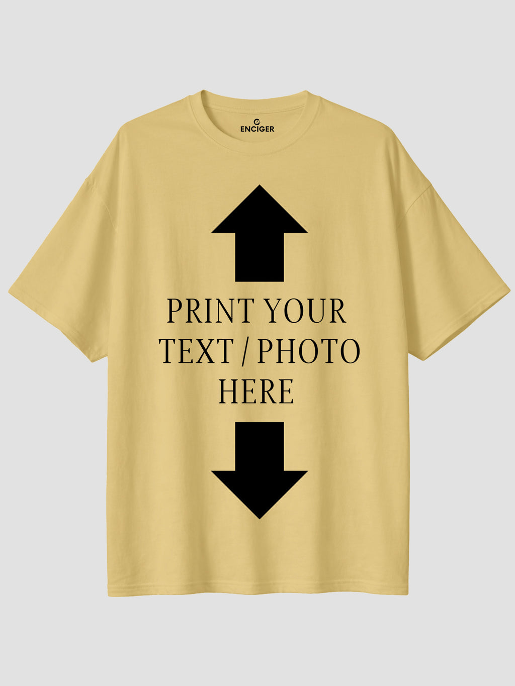 Men Oversized Custom T Shirt Personalized Text or Photo Print Tee