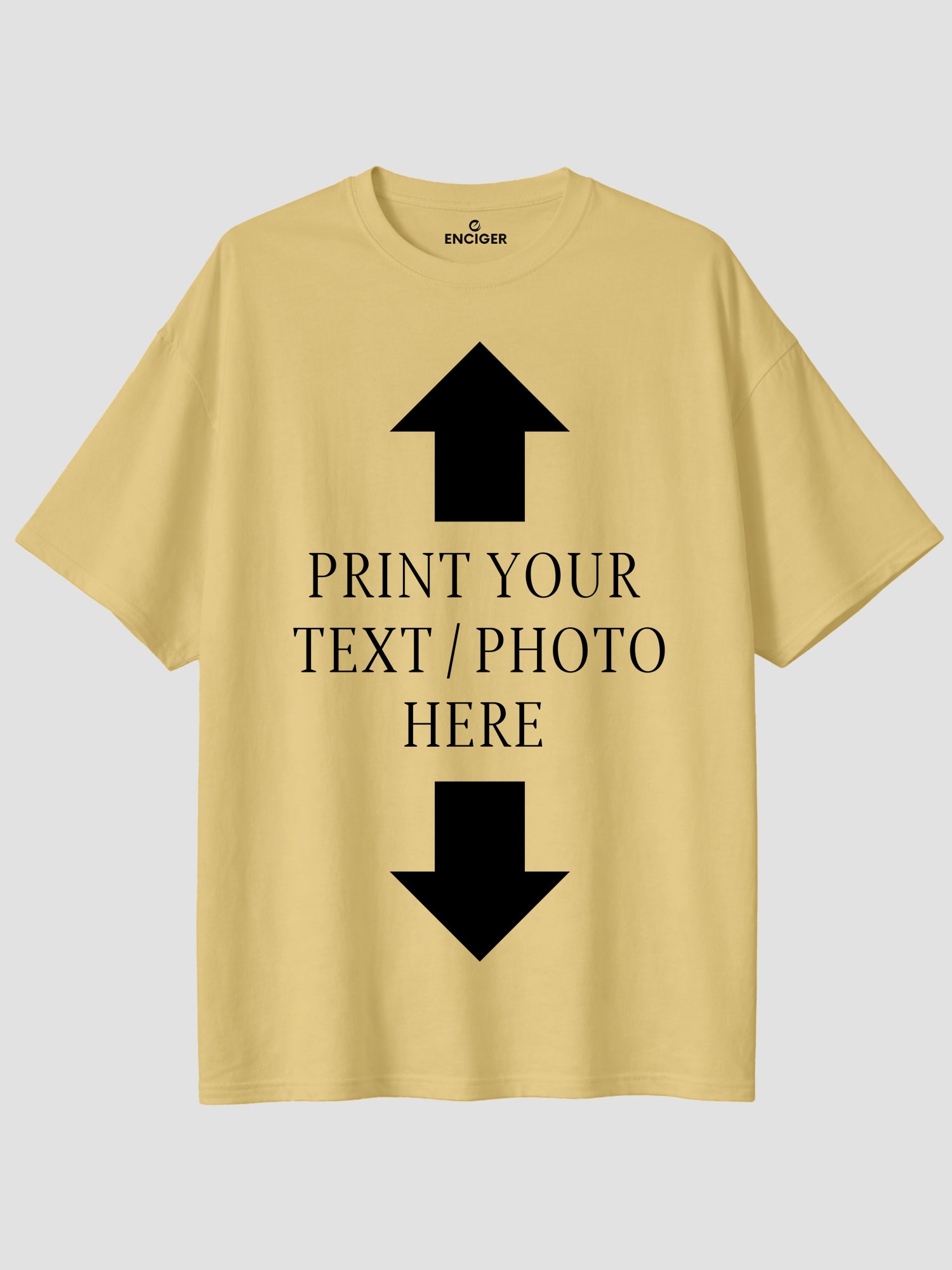 Men Oversized Custom T Shirt Personalized Text or Photo Print Tee