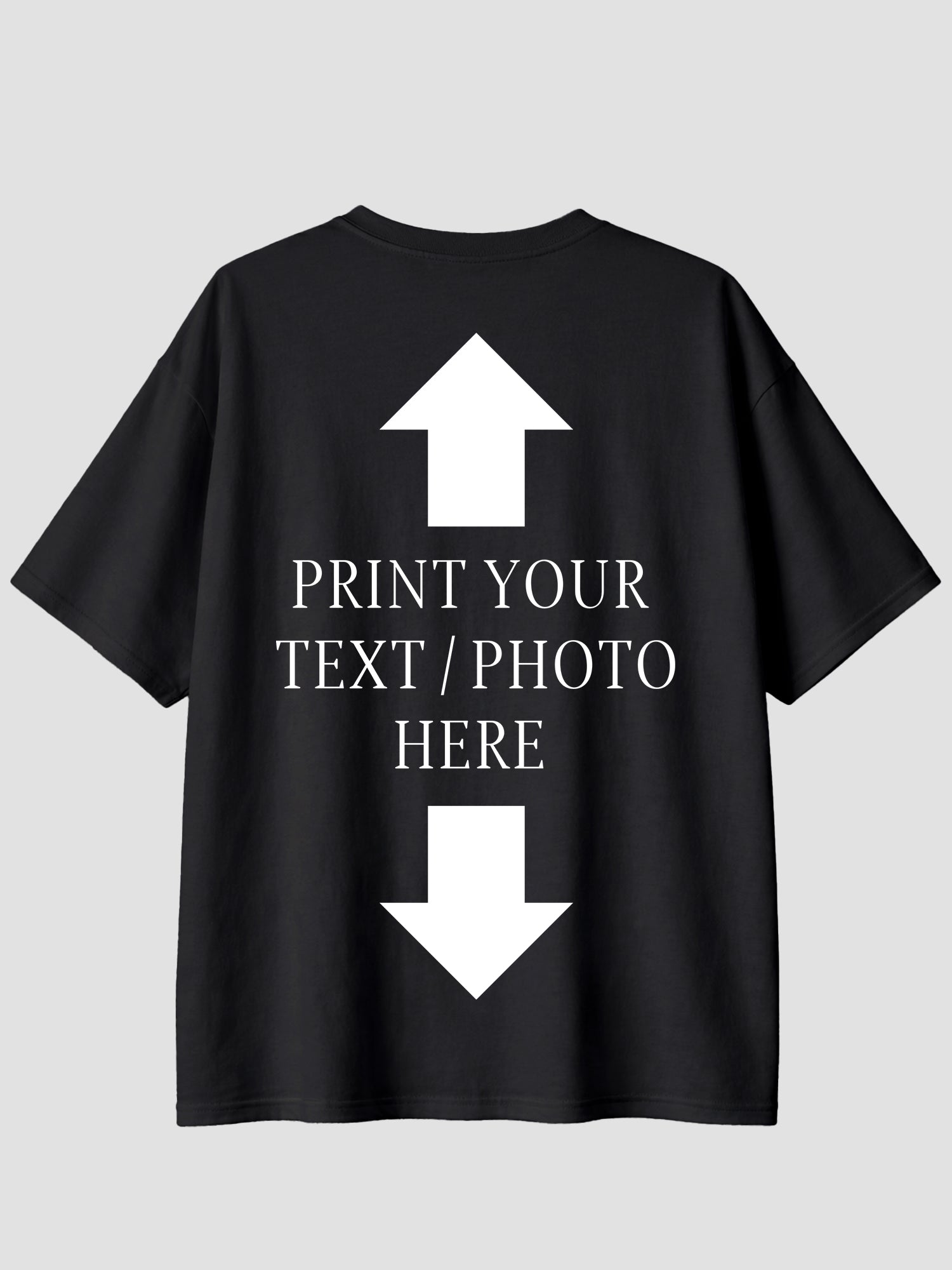 Men Oversized Custom T Shirt Personalized Text or Photo Print Tee