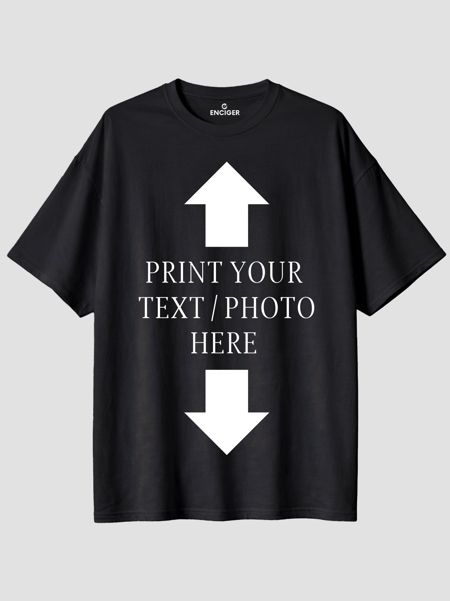 Men Oversized Custom T Shirt Personalized Text or Photo Print Tee