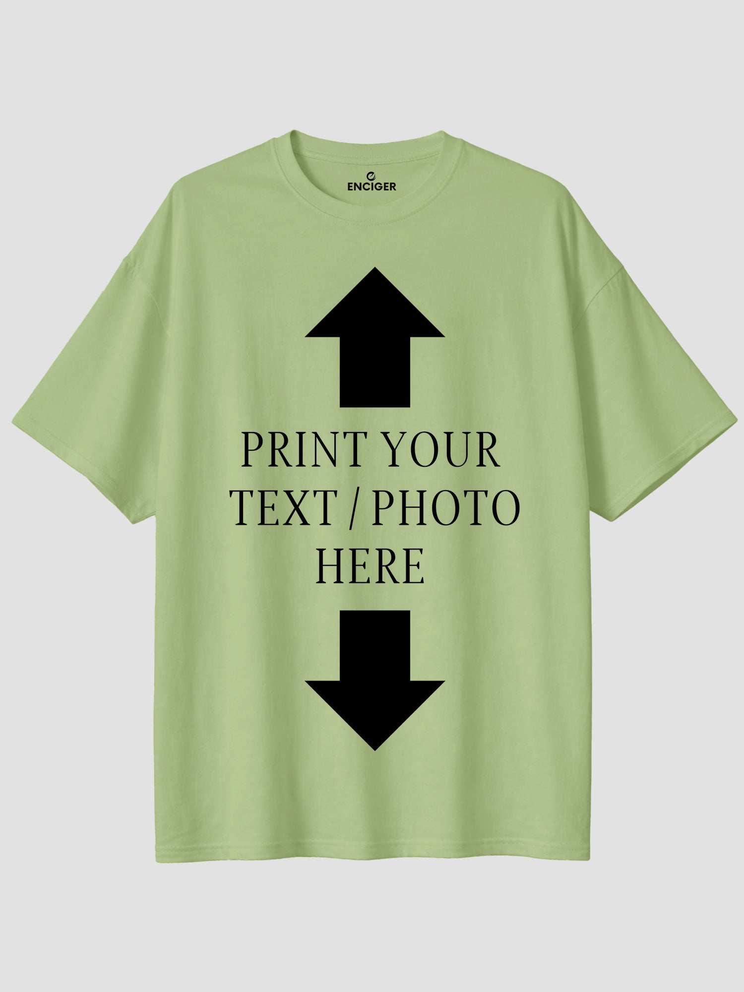 Men Oversized Custom T Shirt Personalized Text or Photo Print Tee