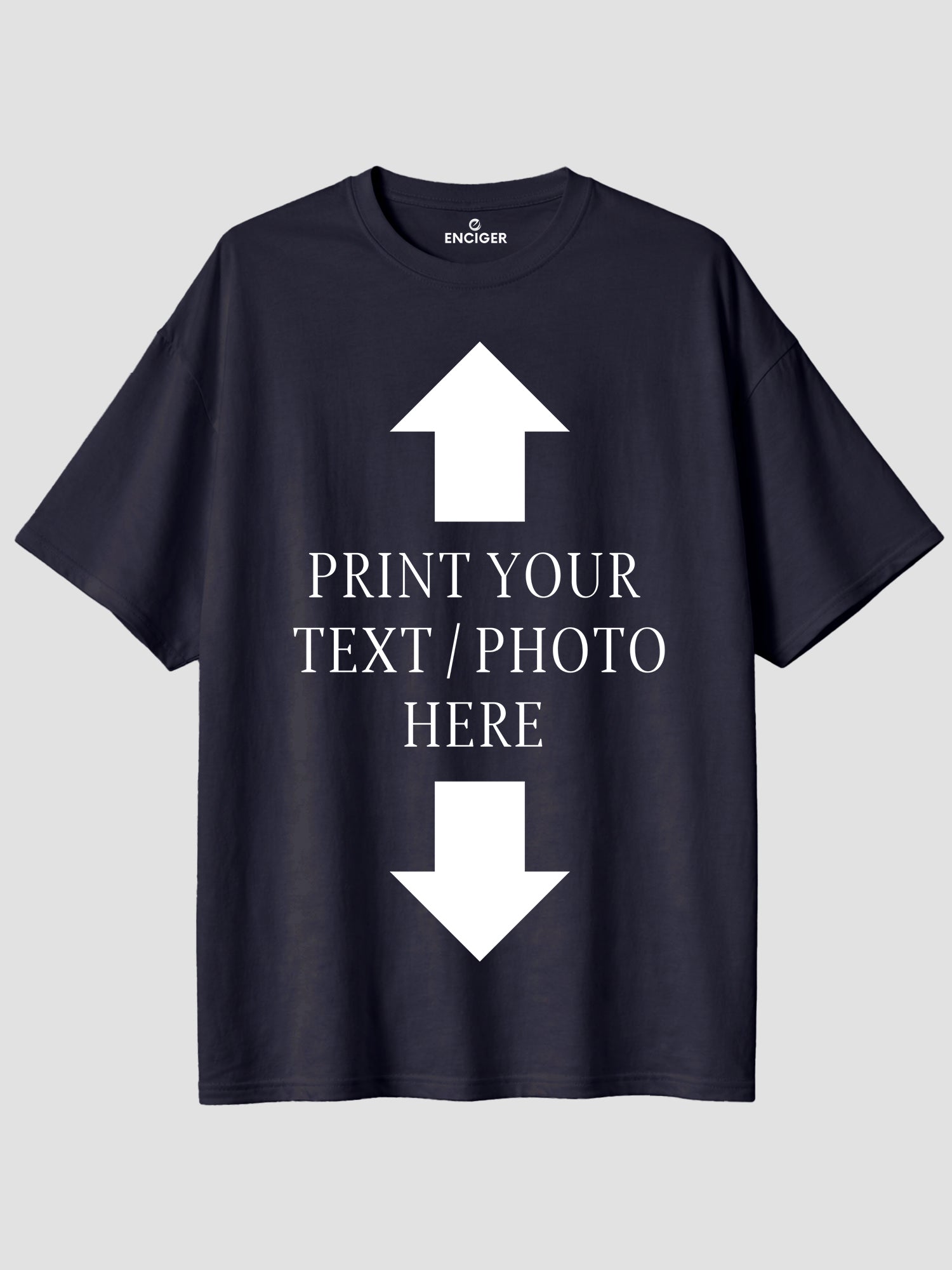 Men Oversized Custom T Shirt Personalized Text or Photo Print Tee