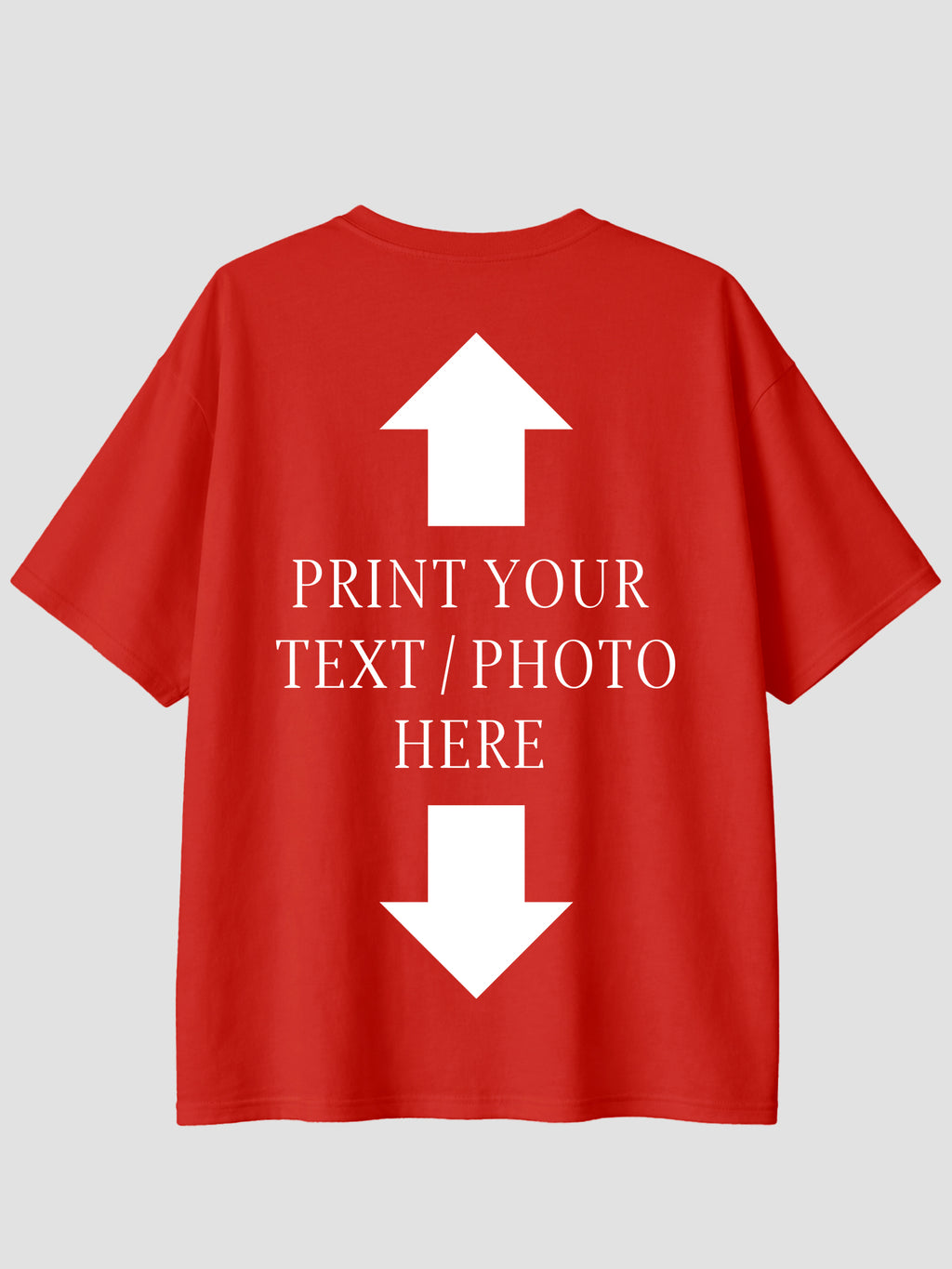 Men Oversized Custom T Shirt Personalized Text or Photo Print Tee