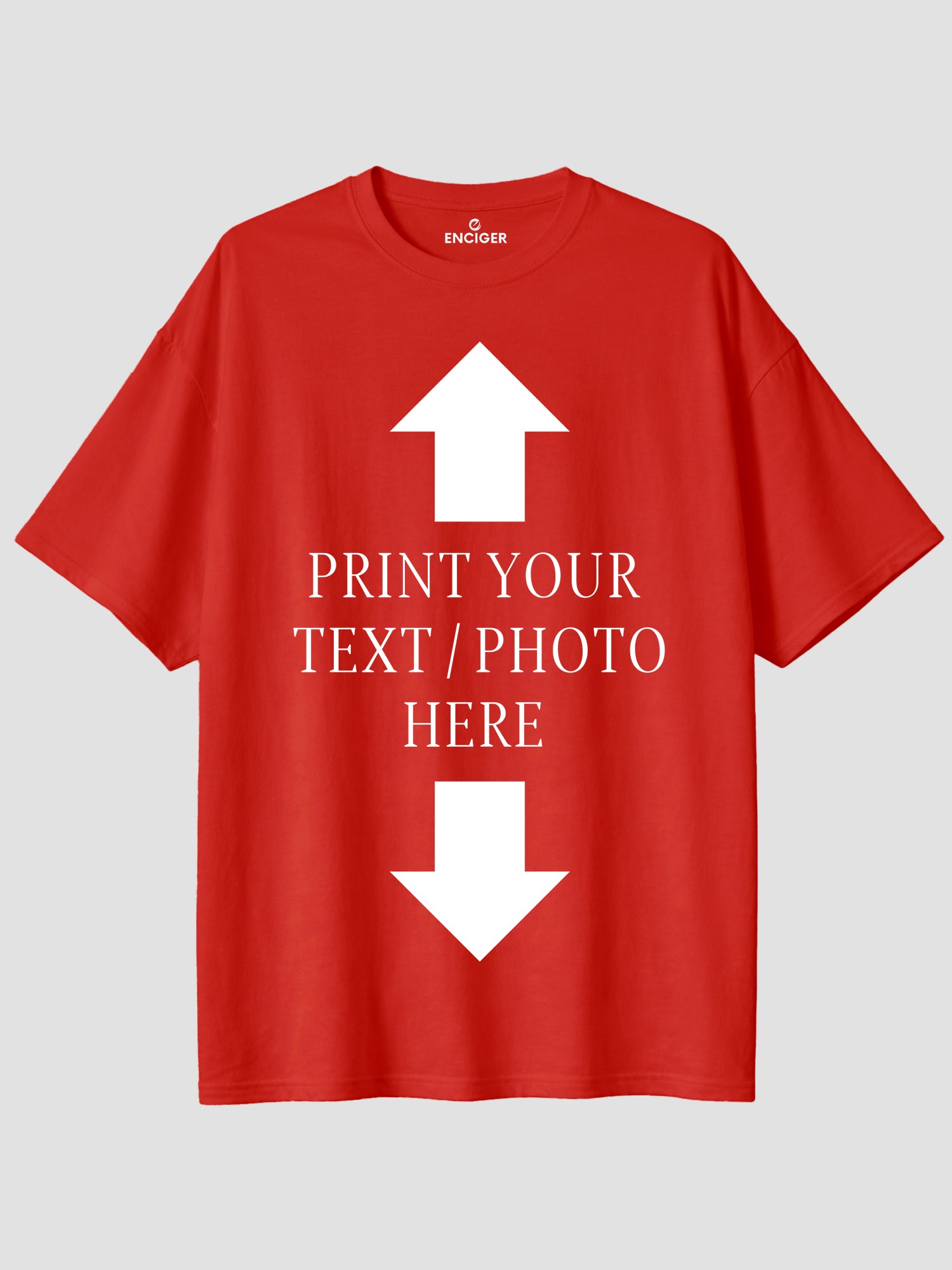 Men Oversized Custom T Shirt Personalized Text or Photo Print Tee