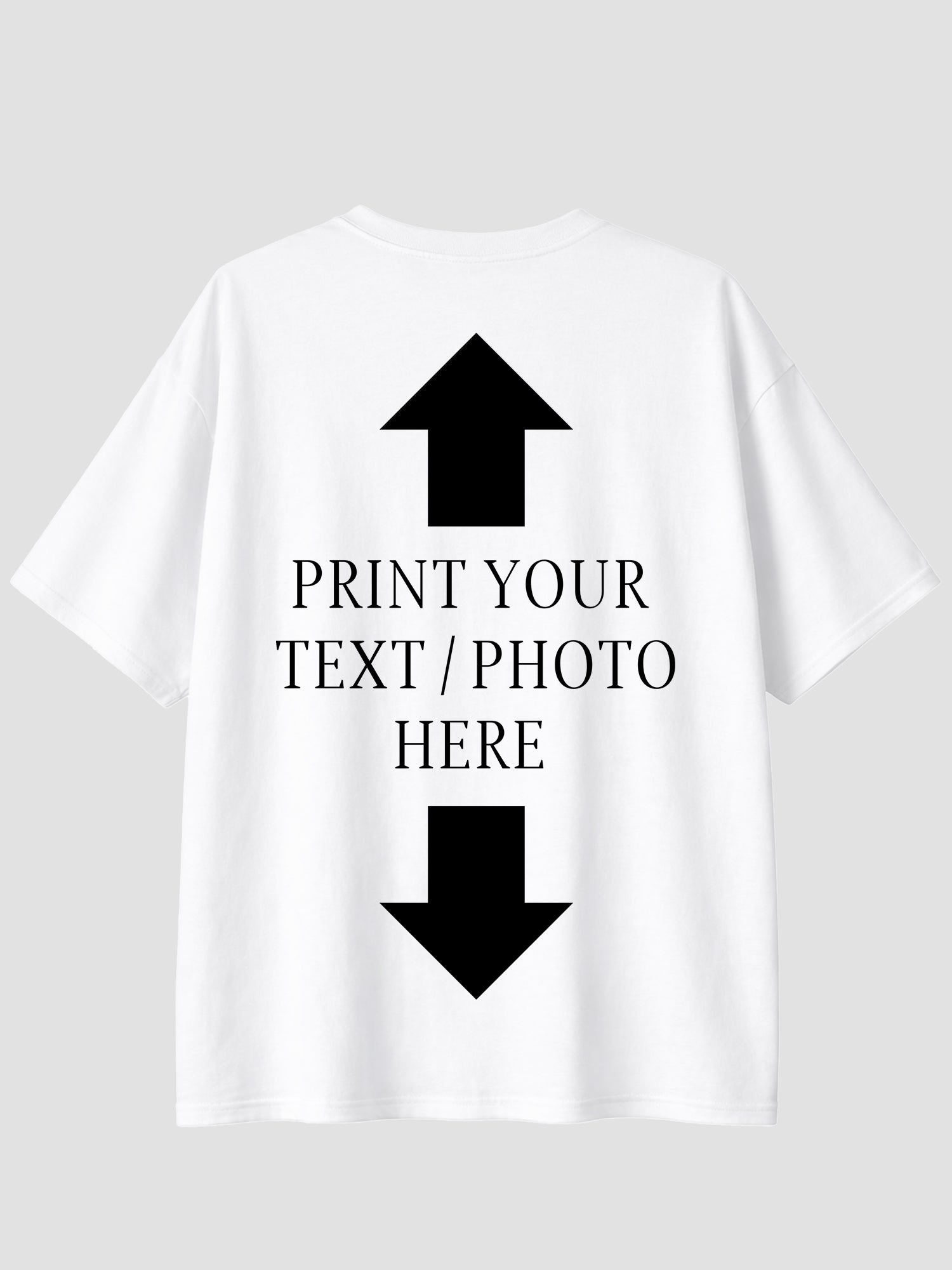 Men Oversized Custom T Shirt Personalized Text or Photo Print Tee