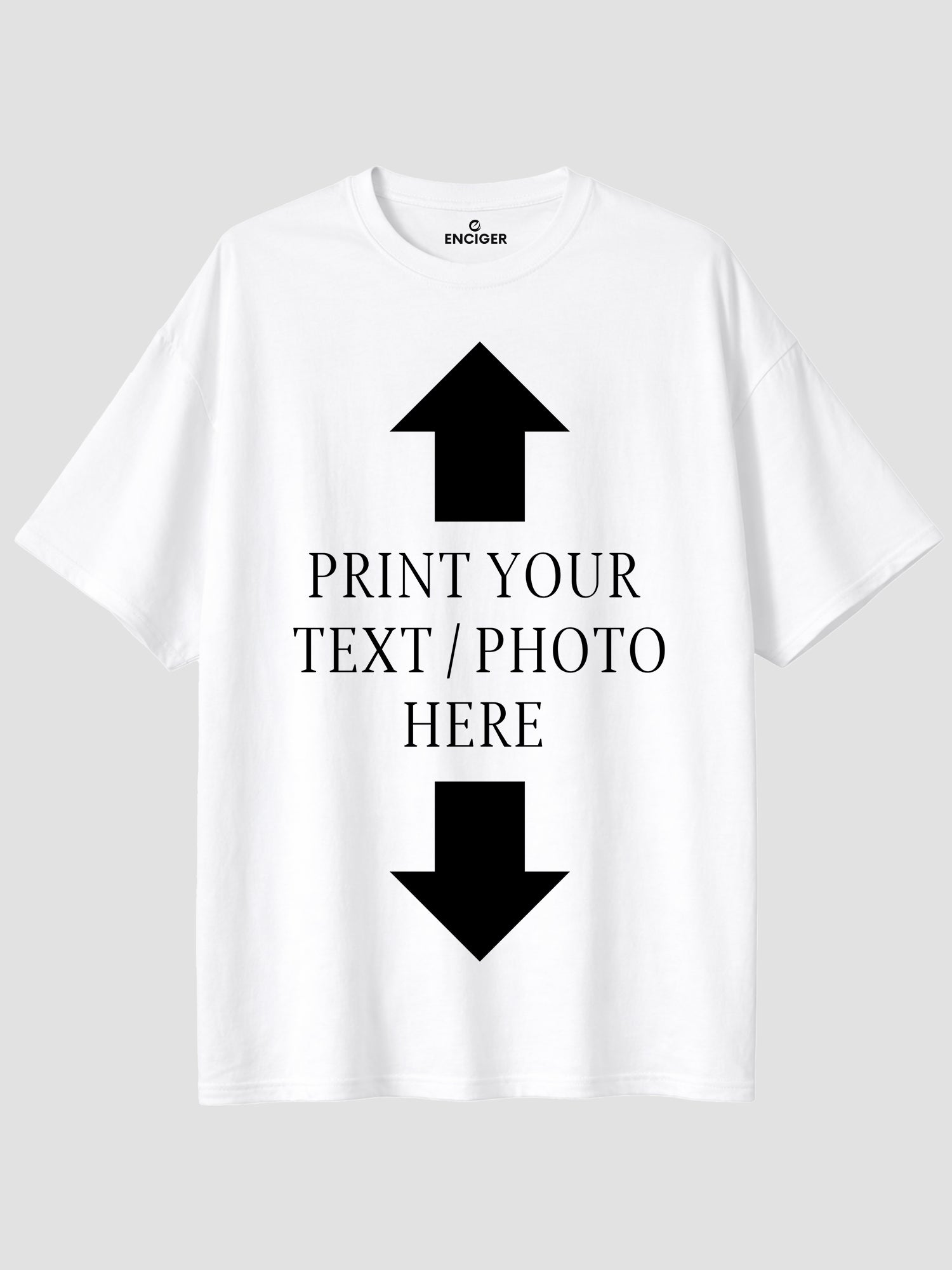 Men Oversized Custom T Shirt Personalized Text or Photo Print Tee