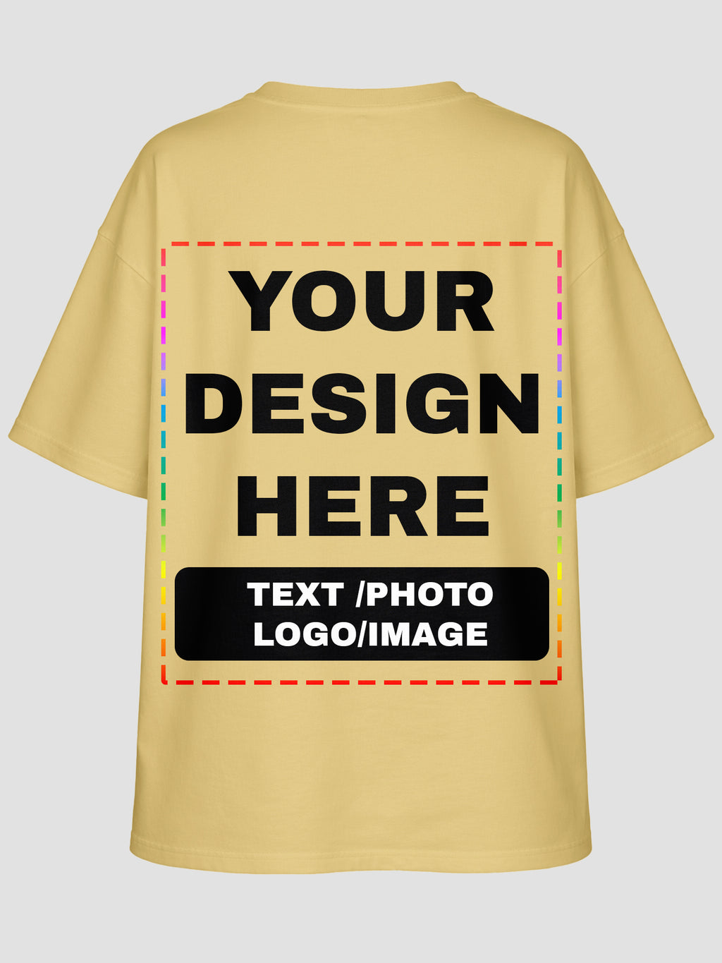 Men Oversized Custom T Shirt Front Back Print Cotton Drop Shoulder Tee