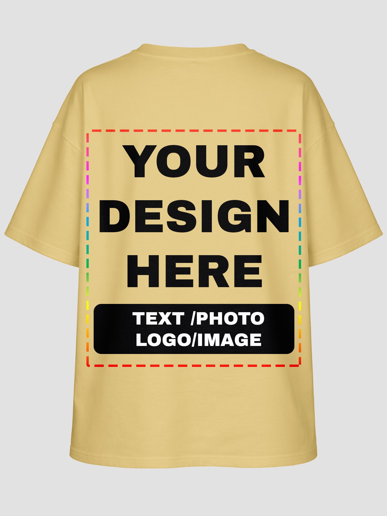 Men Oversized Custom T Shirt Front Back Print Cotton Drop Shoulder Tee