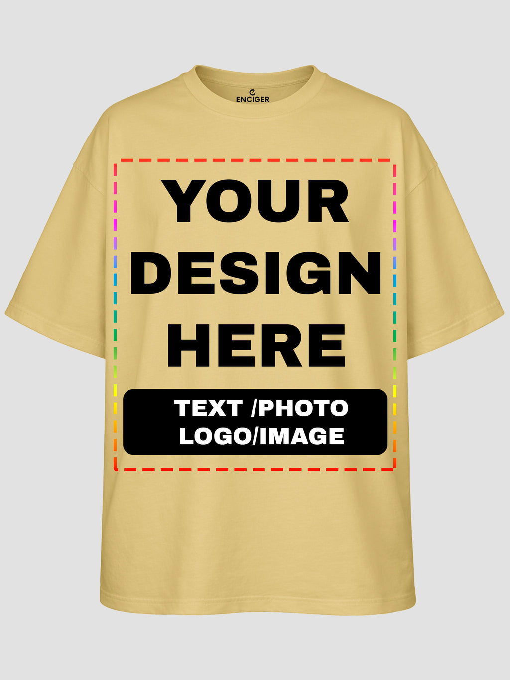 Men Oversized Custom T Shirt Front Back Print Cotton Drop Shoulder Tee