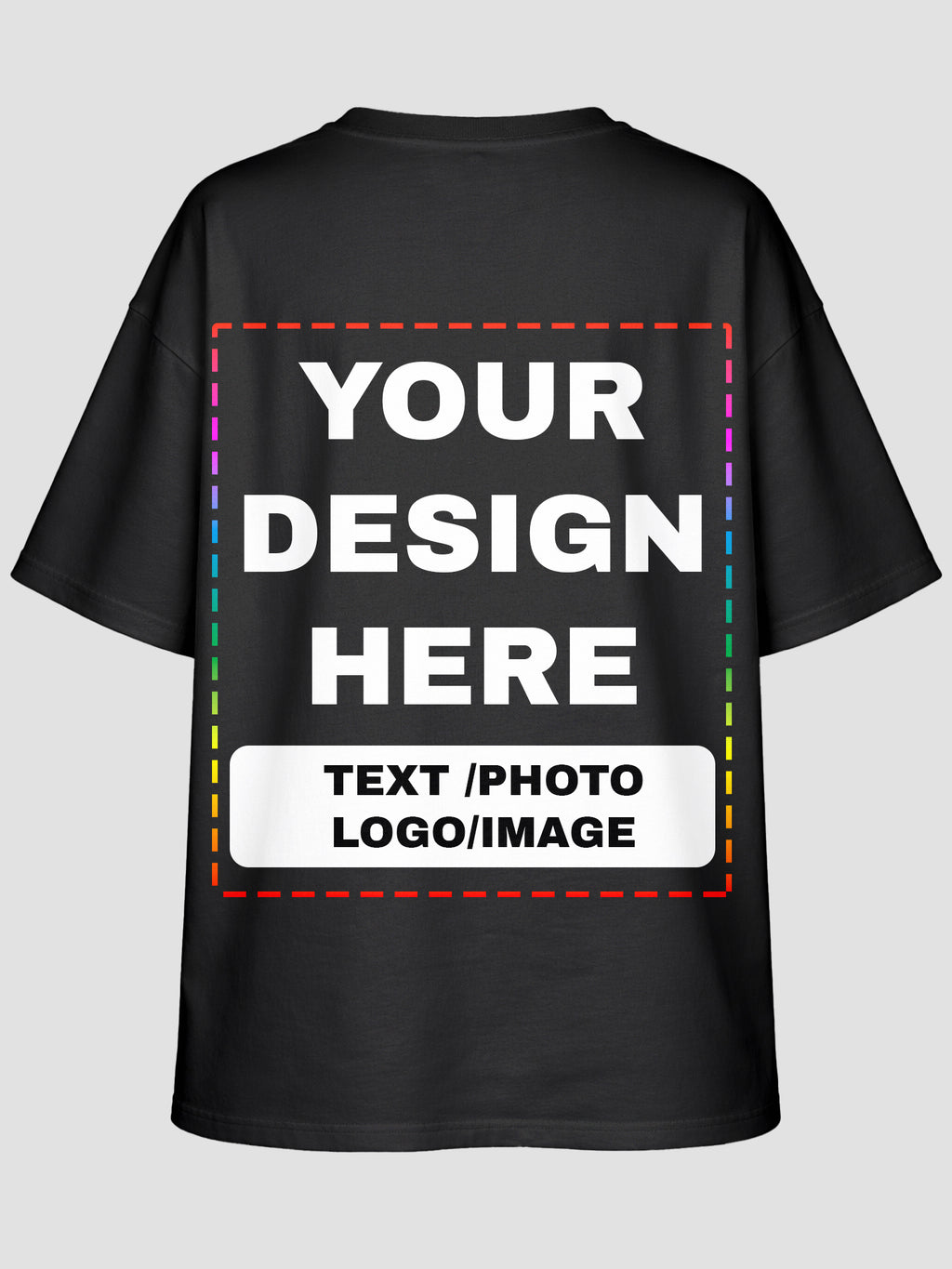 Men Oversized Custom T Shirt Front Back Print Cotton Drop Shoulder Tee