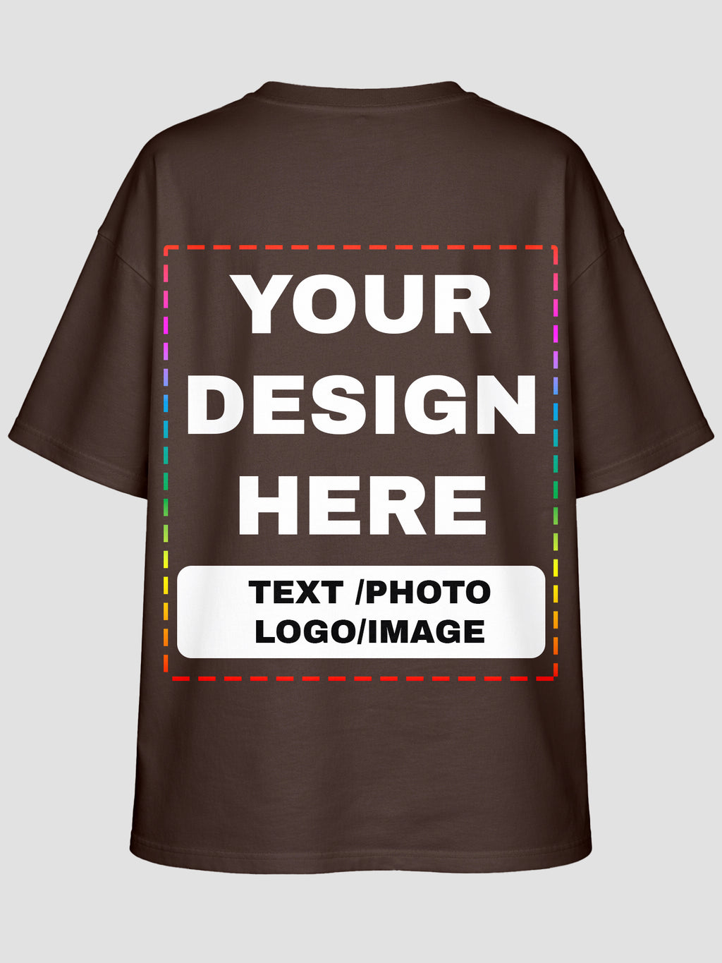 Men Oversized Custom T Shirt Front Back Print Cotton Drop Shoulder Tee