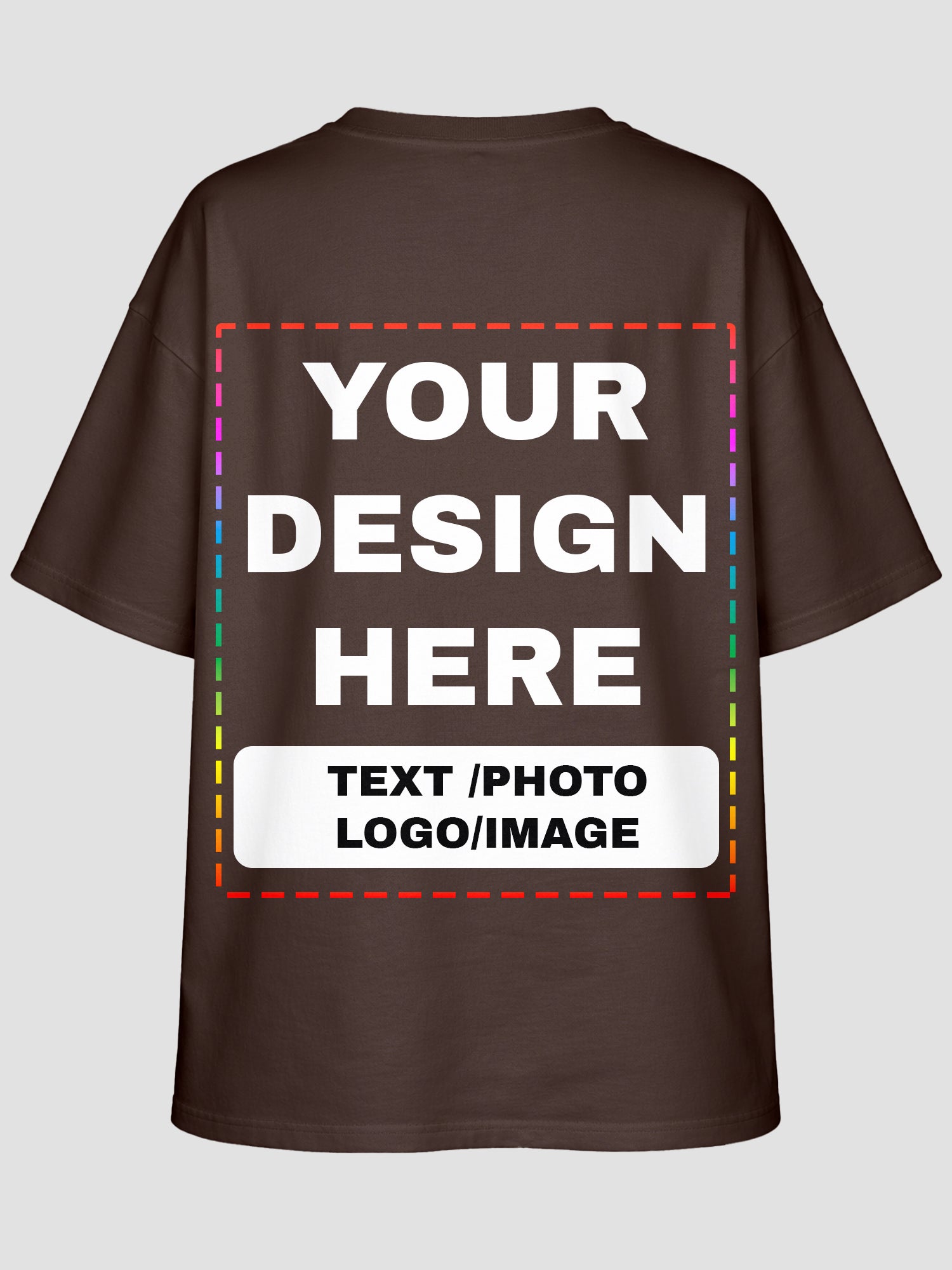 Men Oversized Custom T Shirt Front Back Print Cotton Drop Shoulder Tee