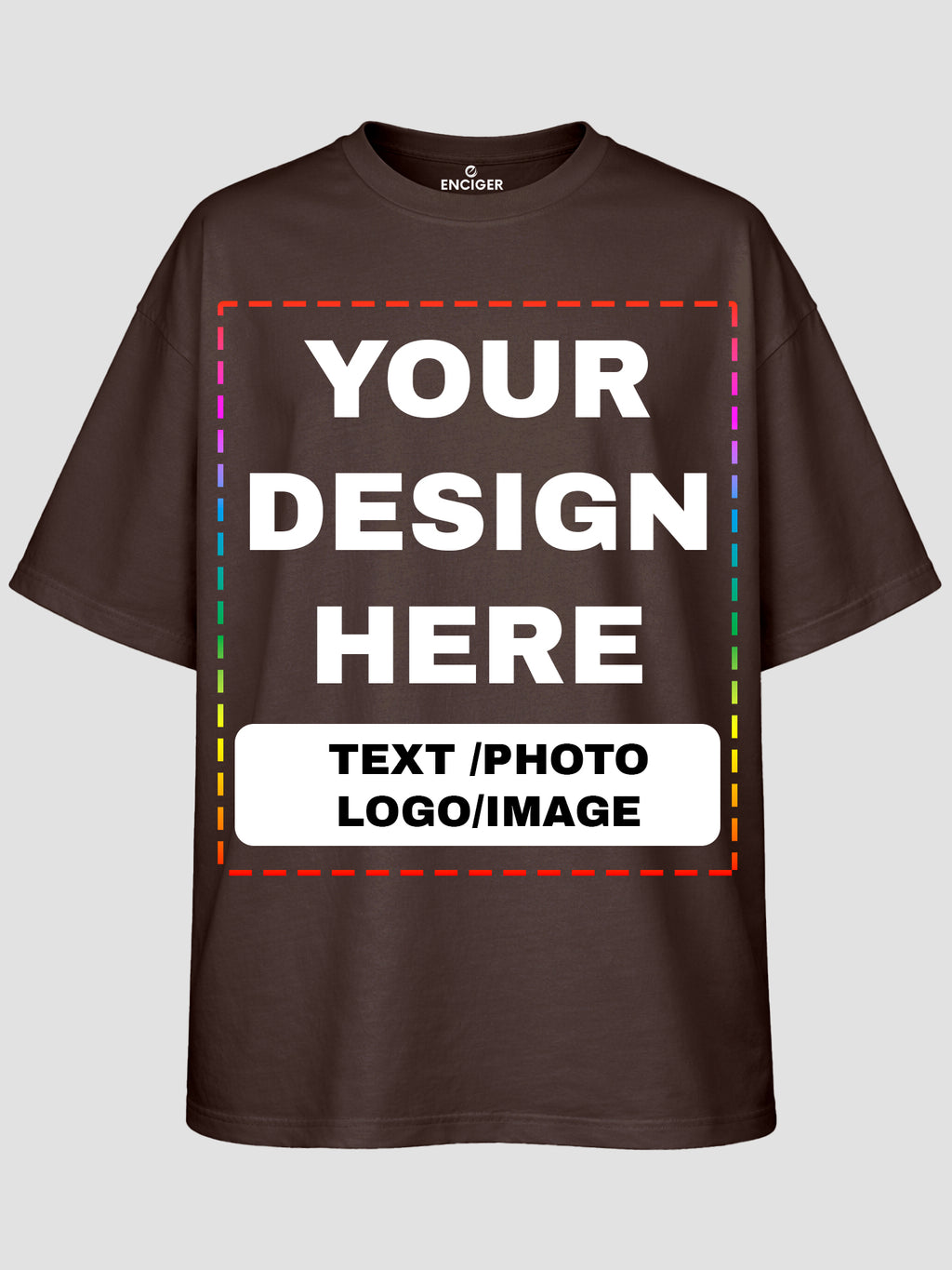 Men Oversized Custom T Shirt Front Back Print Cotton Drop Shoulder Tee