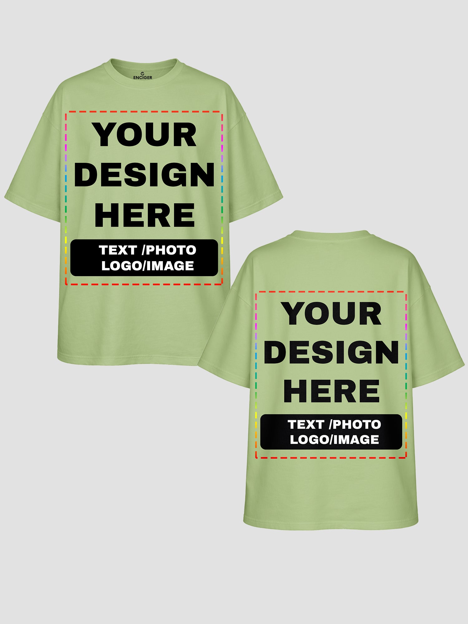 Men Oversized Custom T Shirt Front Back Print Cotton Drop Shoulder Tee