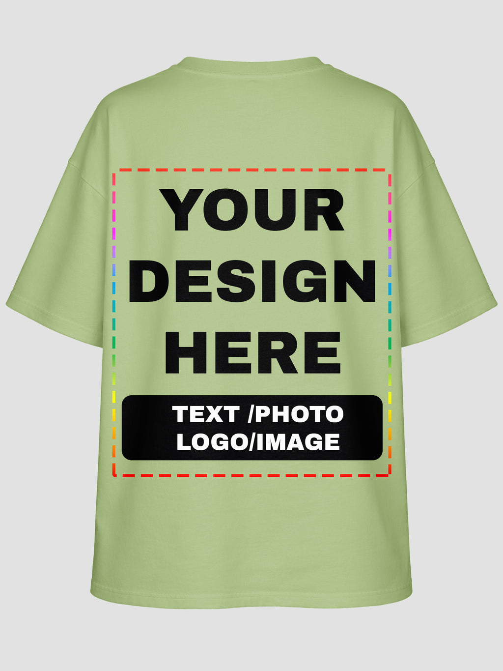 Men Oversized Custom T Shirt Front Back Print Cotton Drop Shoulder Tee