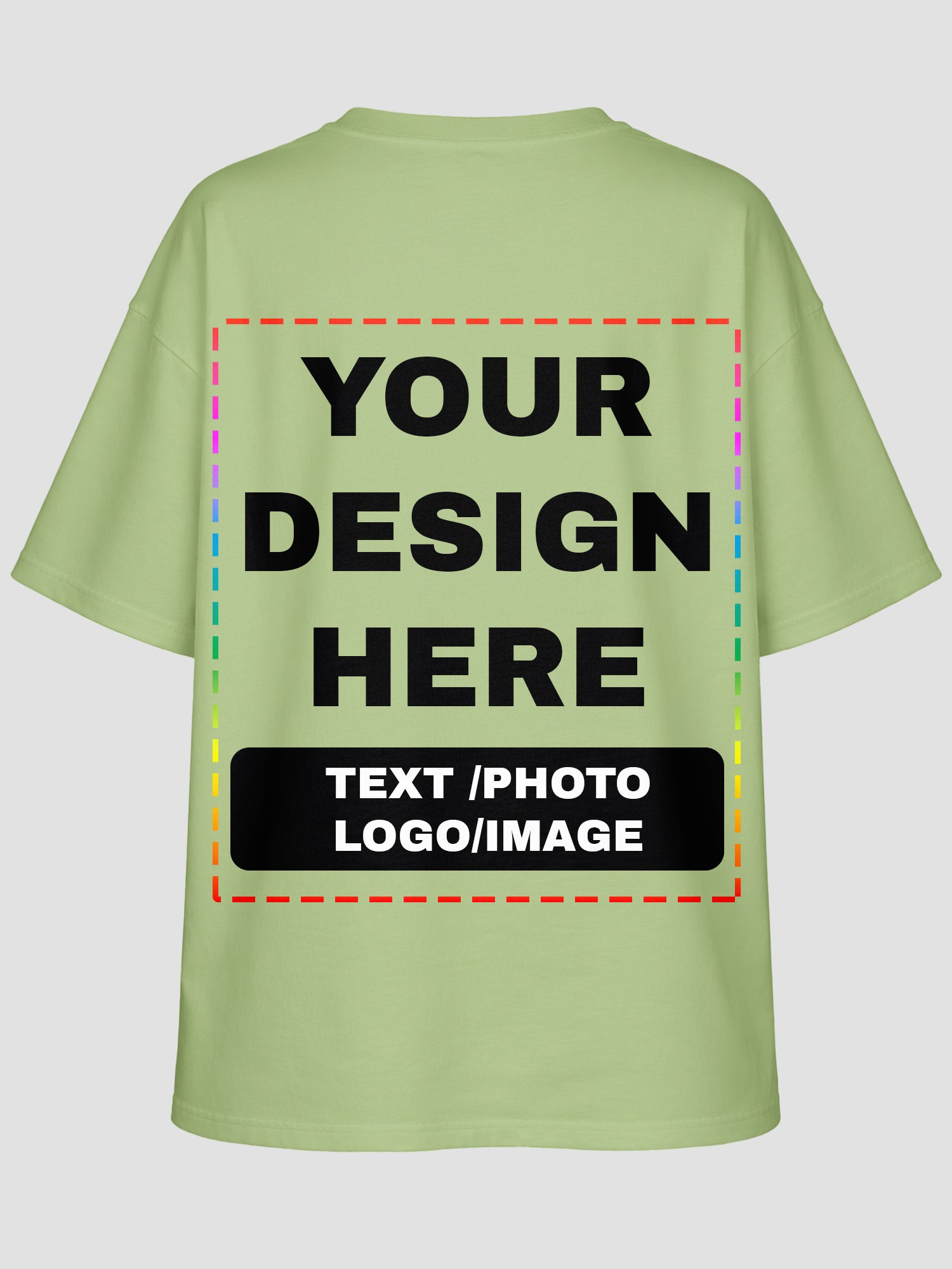 Men Oversized Custom T Shirt Front Back Print Cotton Drop Shoulder Tee