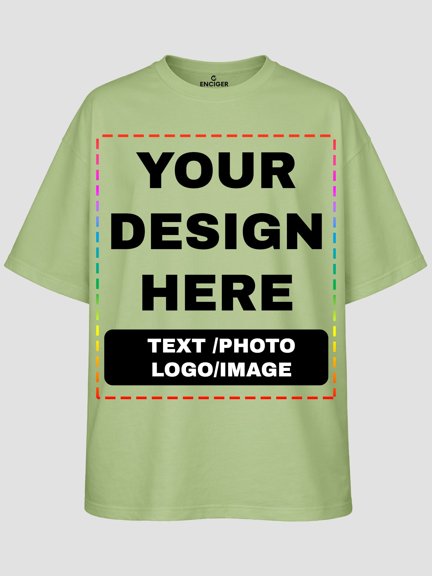 Men Oversized Custom T Shirt Front Back Print Cotton Drop Shoulder Tee