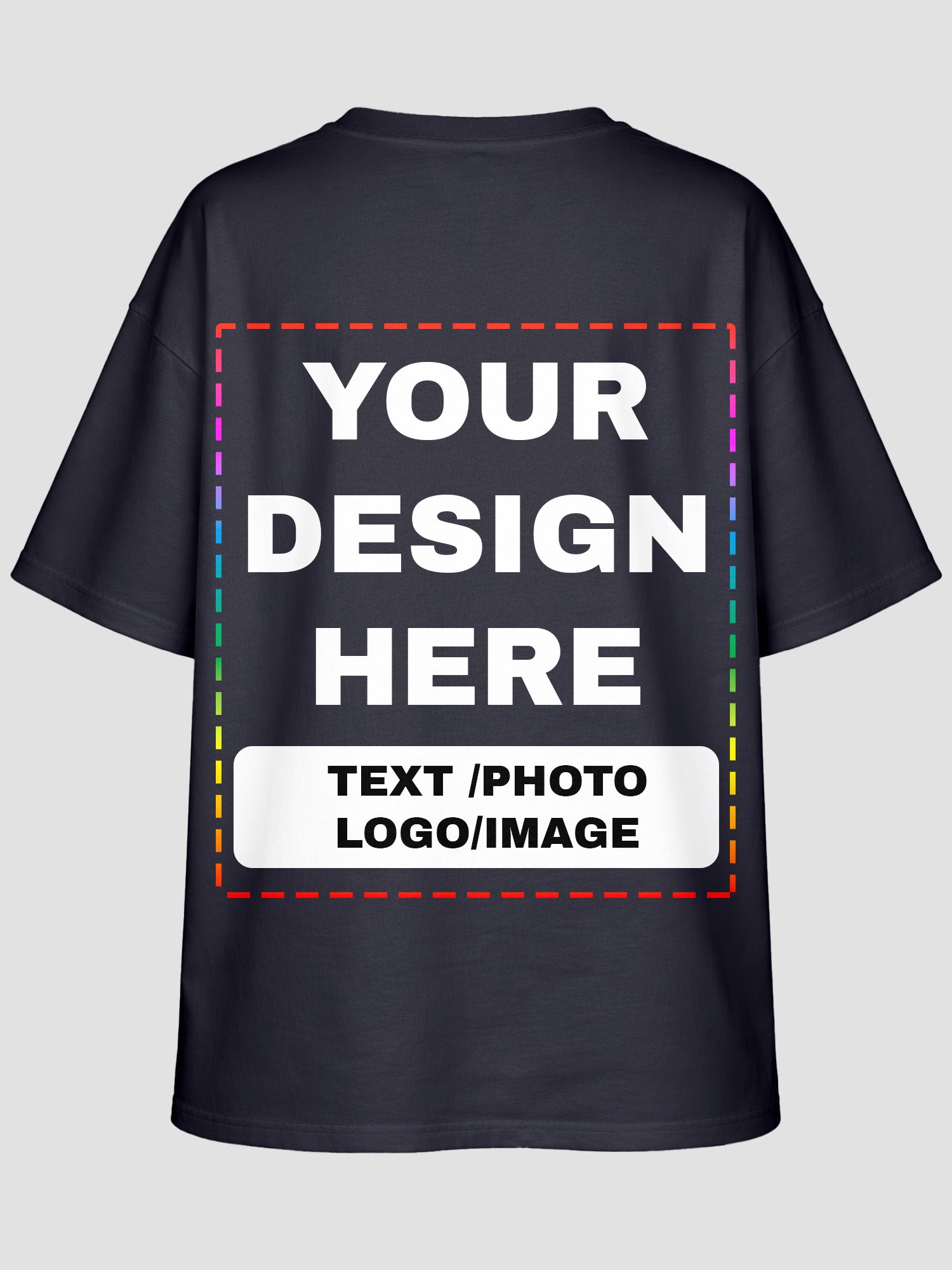 Men Oversized Custom T Shirt Front Back Print Cotton Drop Shoulder Tee