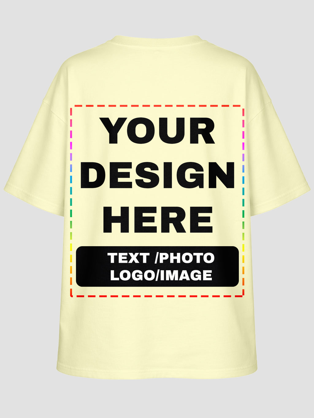 Men Oversized Custom T Shirt Front Back Print Cotton Drop Shoulder Tee