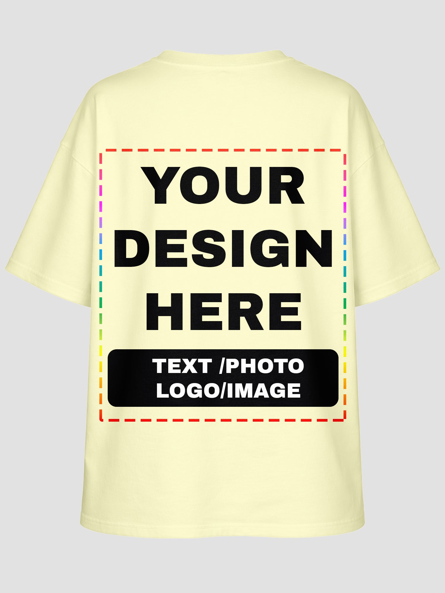 Men Oversized Custom T Shirt Front Back Print Cotton Drop Shoulder Tee