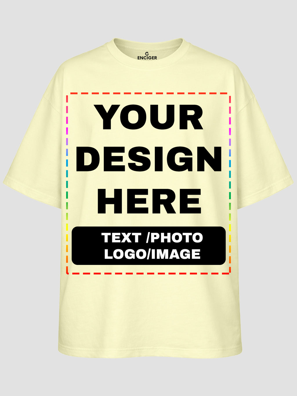 Men Oversized Custom T Shirt Front Back Print Cotton Drop Shoulder Tee