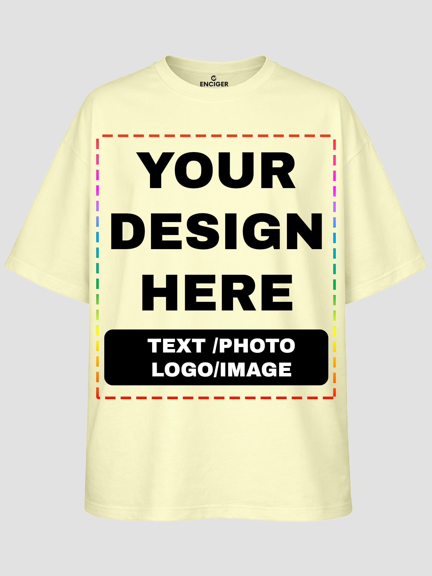 Men Oversized Custom T Shirt Front Back Print Cotton Drop Shoulder Tee