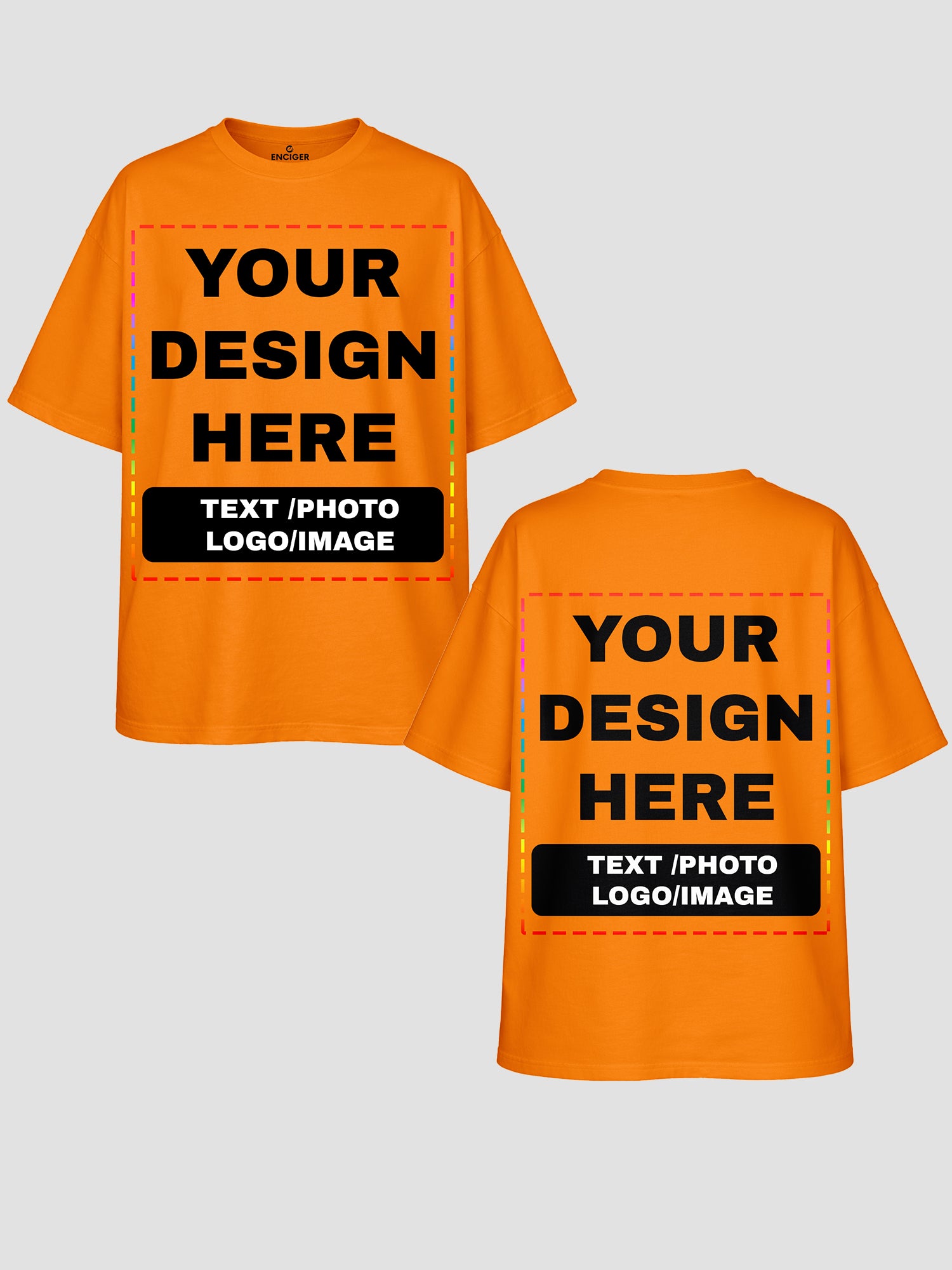 Men Oversized Custom T Shirt Front Back Print Cotton Drop Shoulder Tee