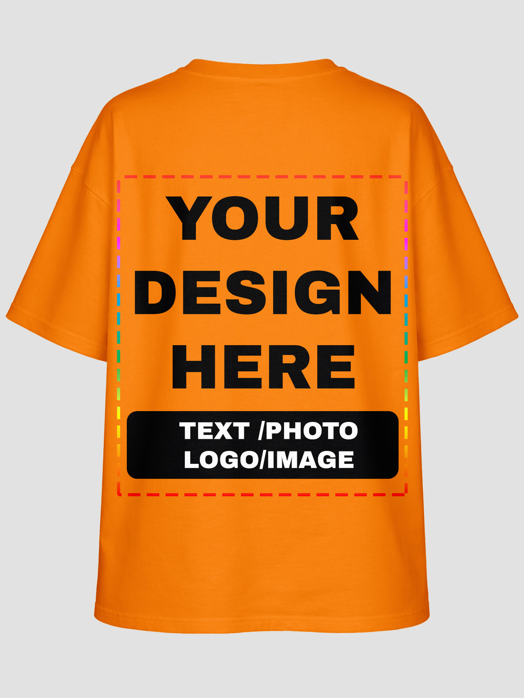 Men Oversized Custom T Shirt Front Back Print Cotton Drop Shoulder Tee