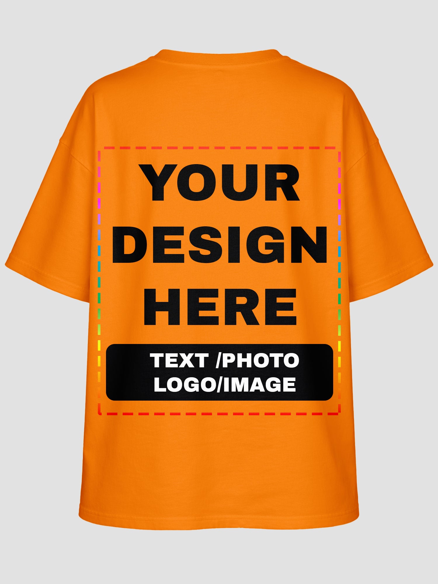 Men Oversized Custom T Shirt Front Back Print Cotton Drop Shoulder Tee