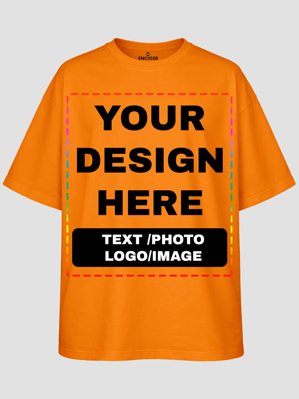 Men Oversized Custom T Shirt Front Back Print Cotton Drop Shoulder Tee