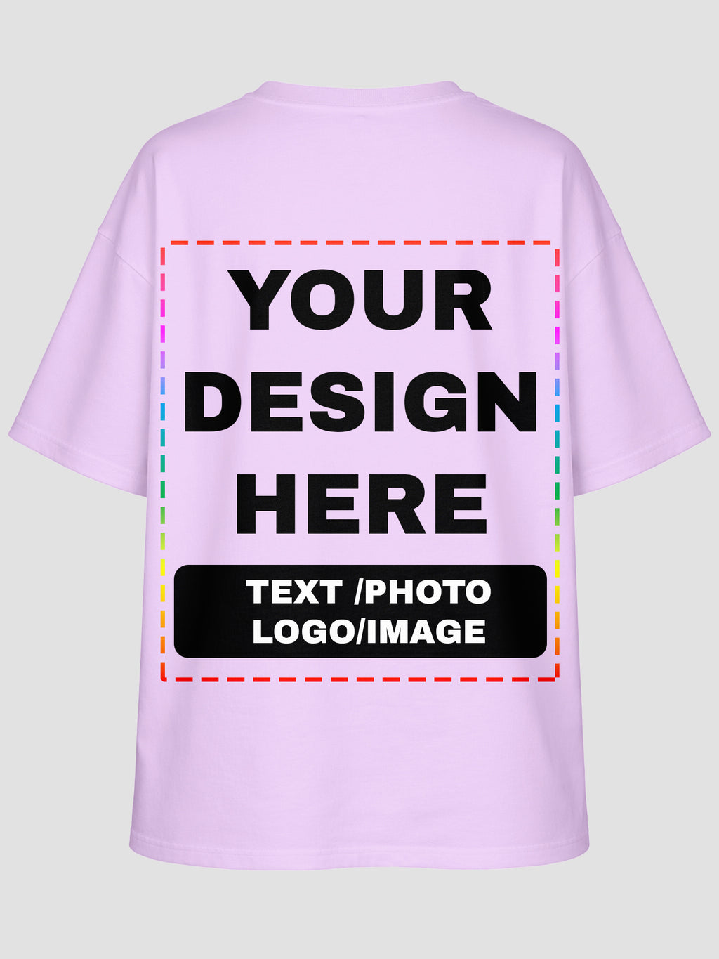 Men Oversized Custom T Shirt Front Back Print Cotton Drop Shoulder Tee