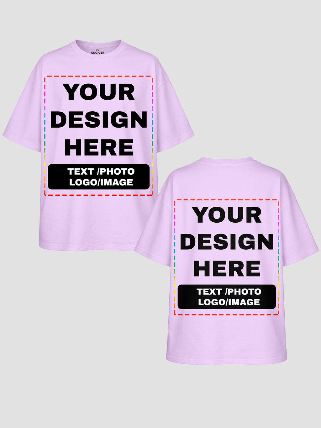 Men Oversized Custom T Shirt Front Back Print Cotton Drop Shoulder Tee