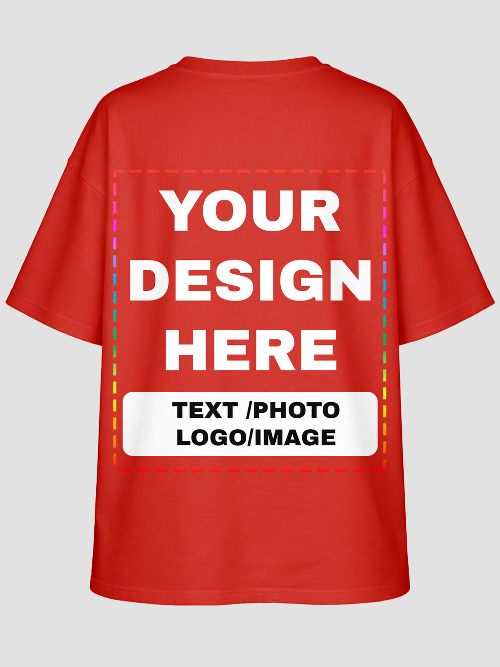 Men Oversized Custom T Shirt Front Back Print Cotton Drop Shoulder Tee