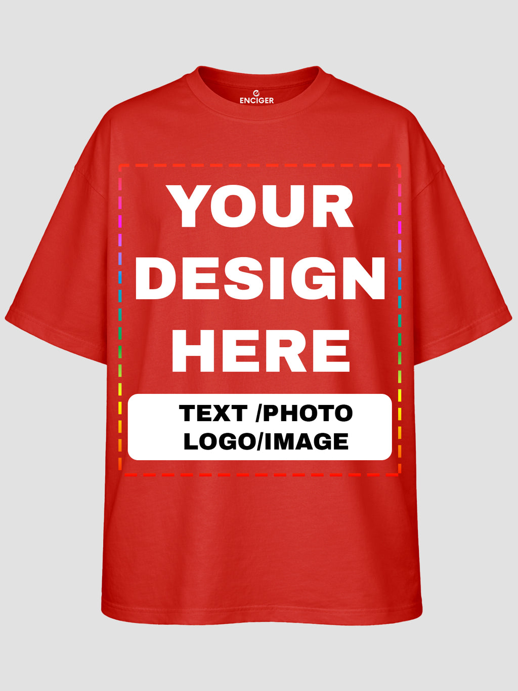 Men Oversized Custom T Shirt Front Back Print Cotton Drop Shoulder Tee