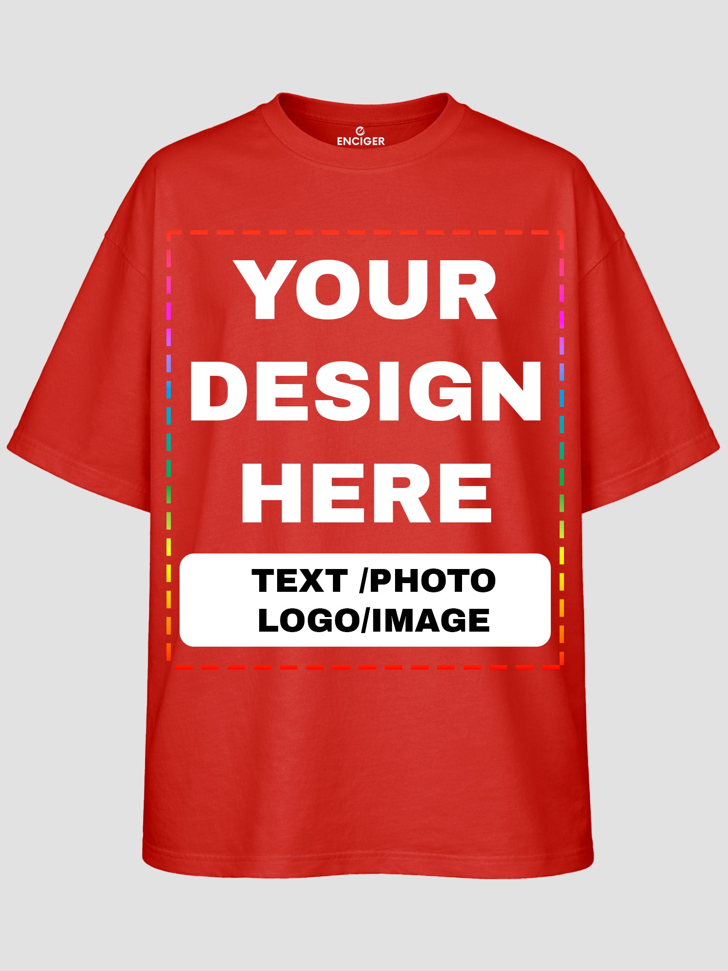 Men Oversized Custom T Shirt Front Back Print Cotton Drop Shoulder Tee