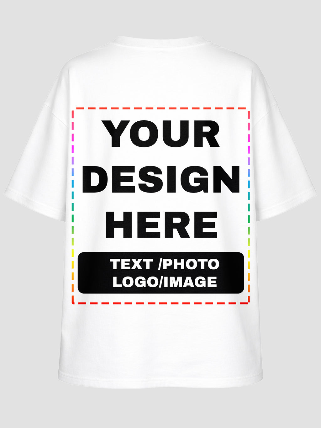 Men Oversized Custom T Shirt Front Back Print Cotton Drop Shoulder Tee