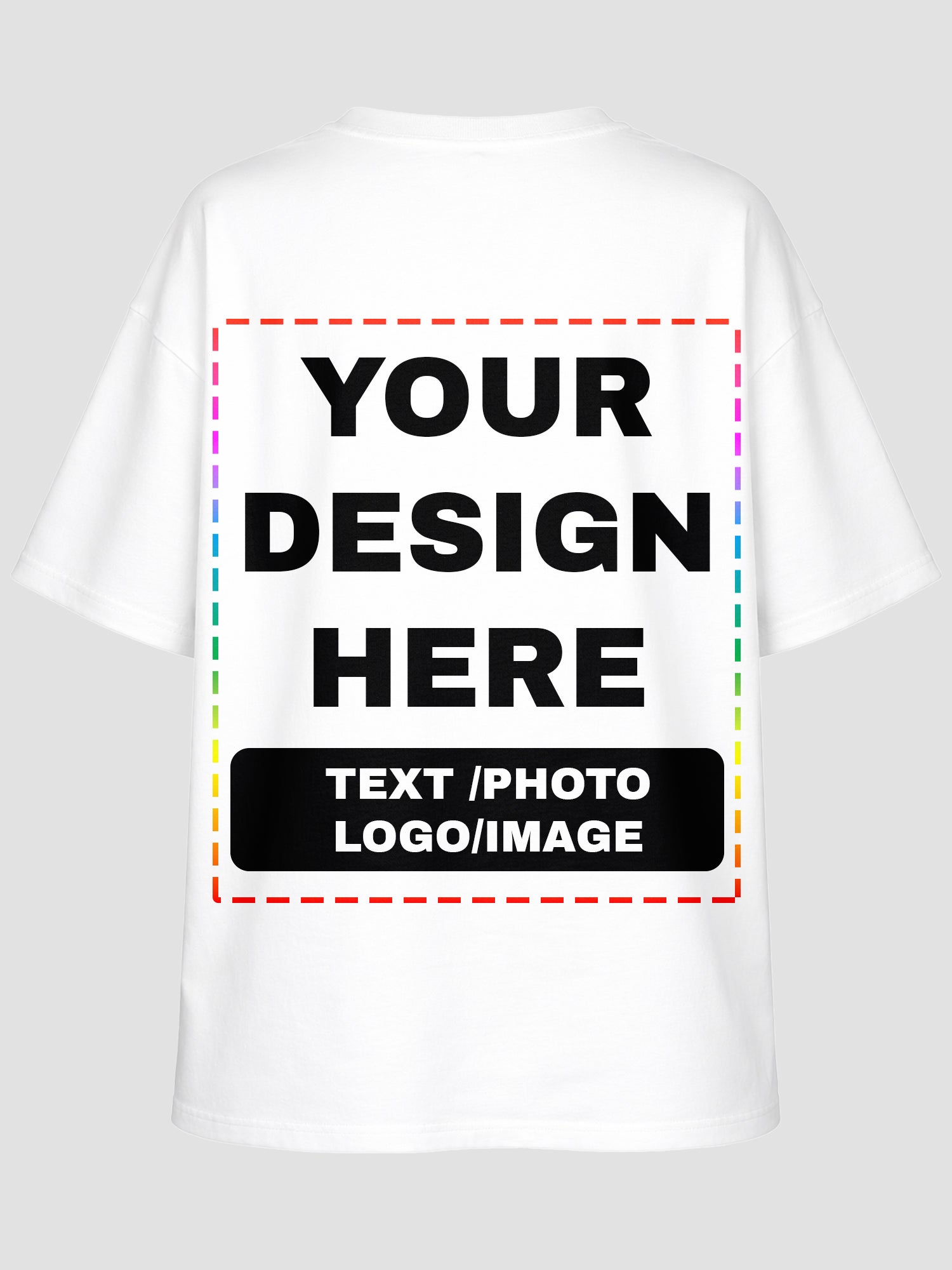 Men Oversized Custom T Shirt Front Back Print Cotton Drop Shoulder Tee