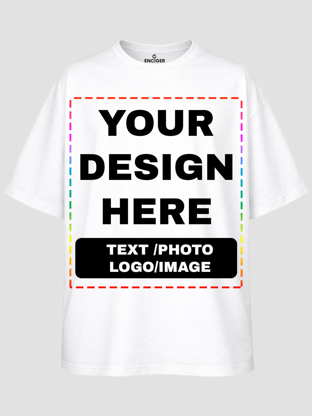 Men Oversized Custom T Shirt Front Back Print Cotton Drop Shoulder Tee