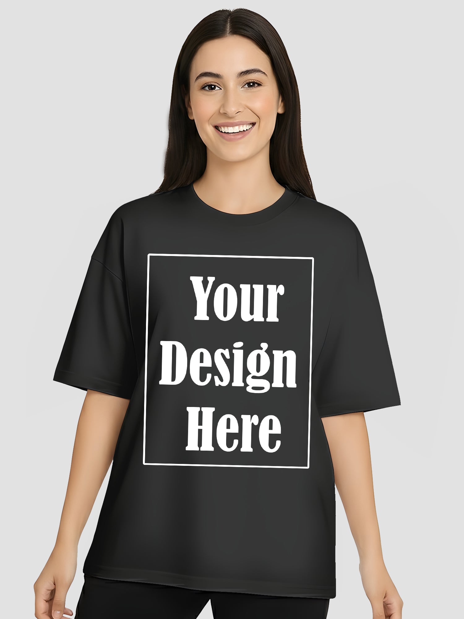 Women Oversized Custom T Shirt Personalised Front Print