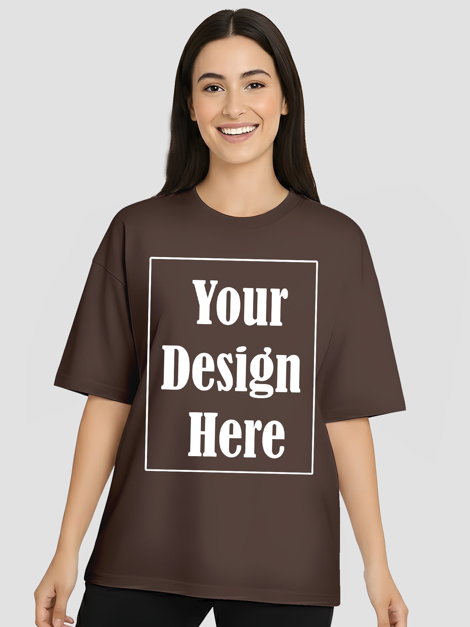 Women Oversized Custom T Shirt Personalised Front Print