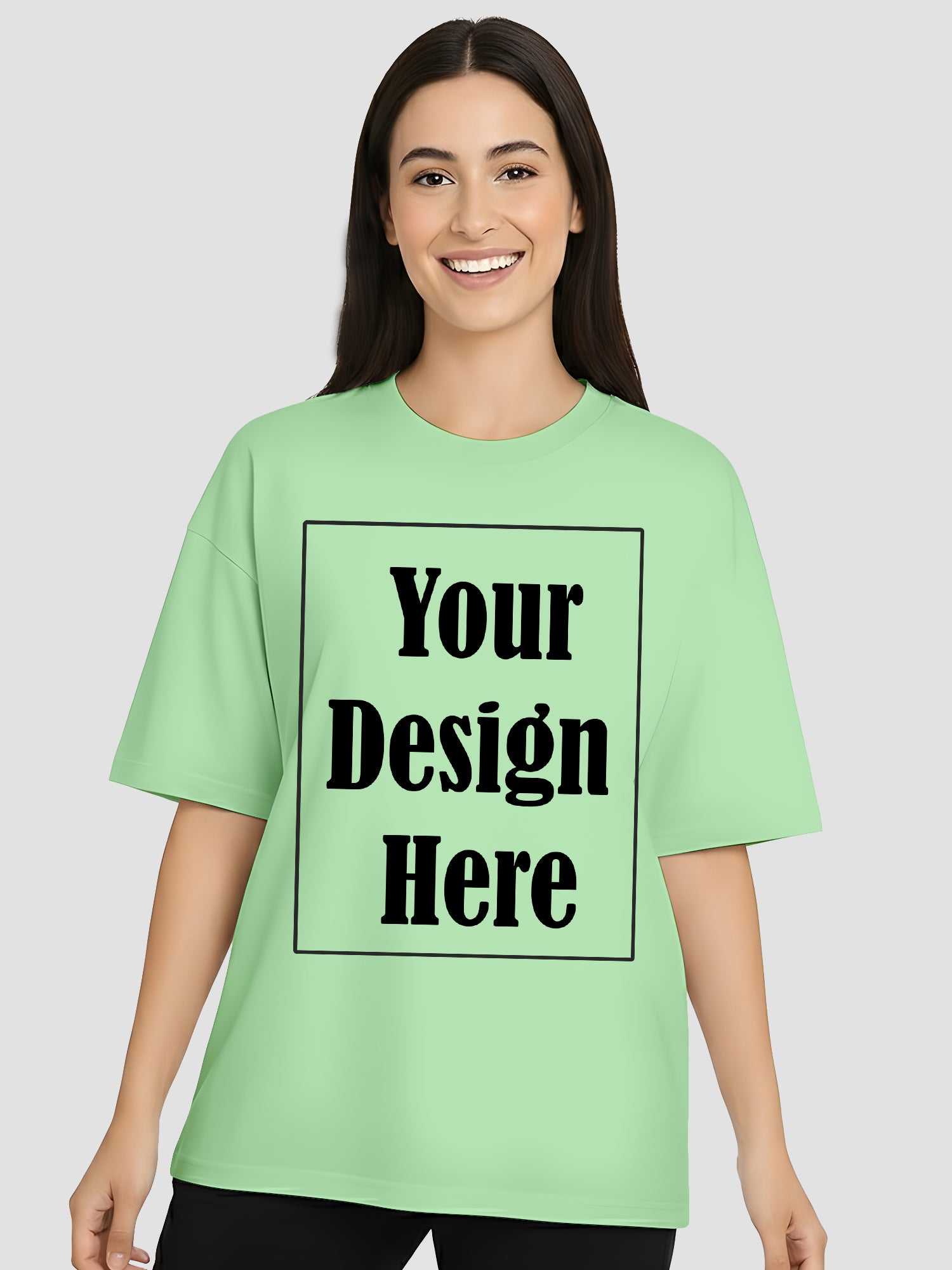 Women Oversized Custom T Shirt Personalised Front Print