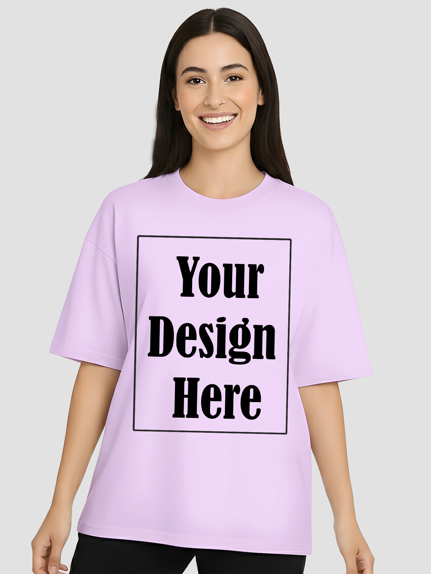 Women Oversized Custom T Shirt Personalised Front Print