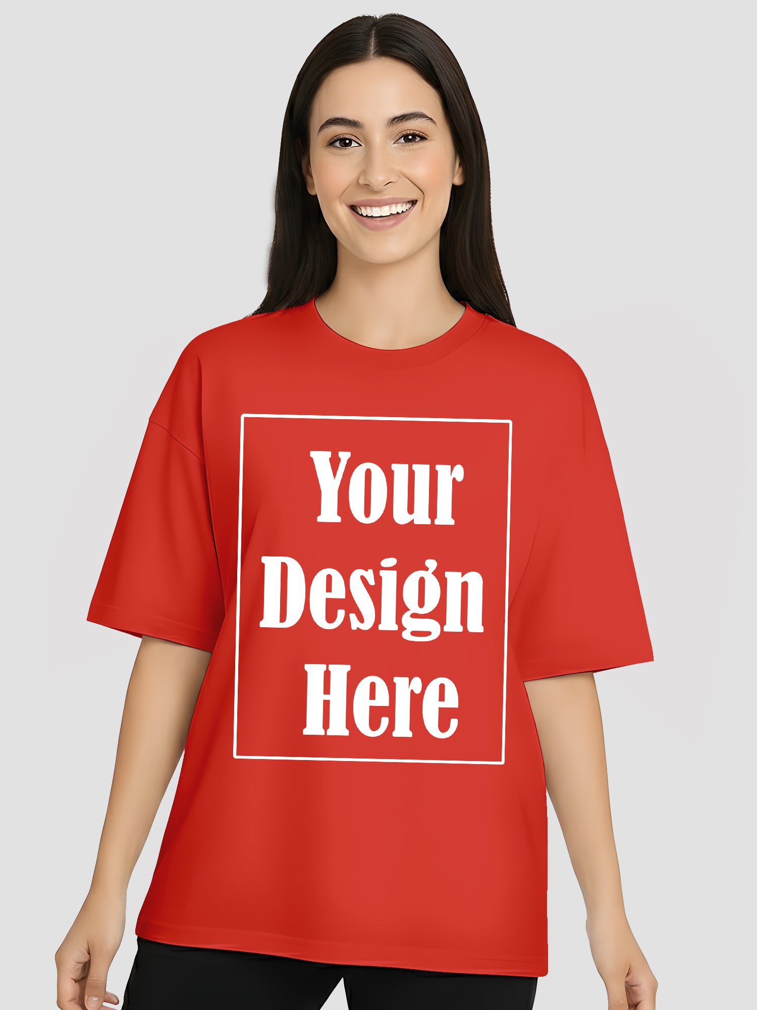 Women Oversized Custom T Shirt Personalised Front Print