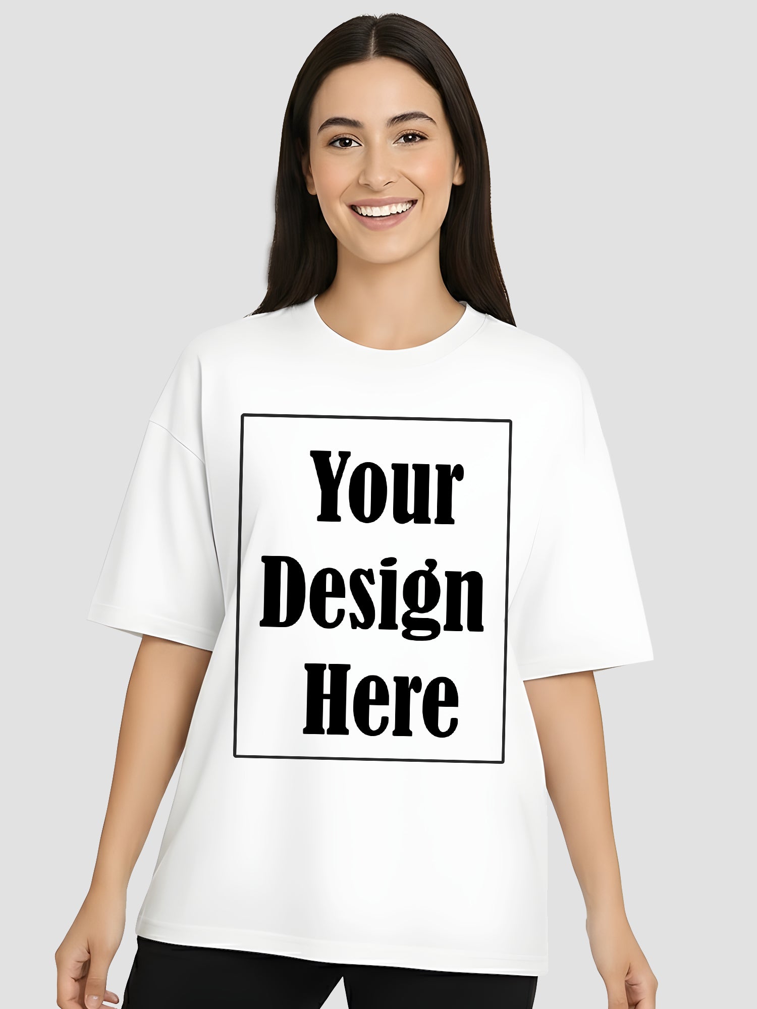 Women Oversized Custom T Shirt Personalised Front Print