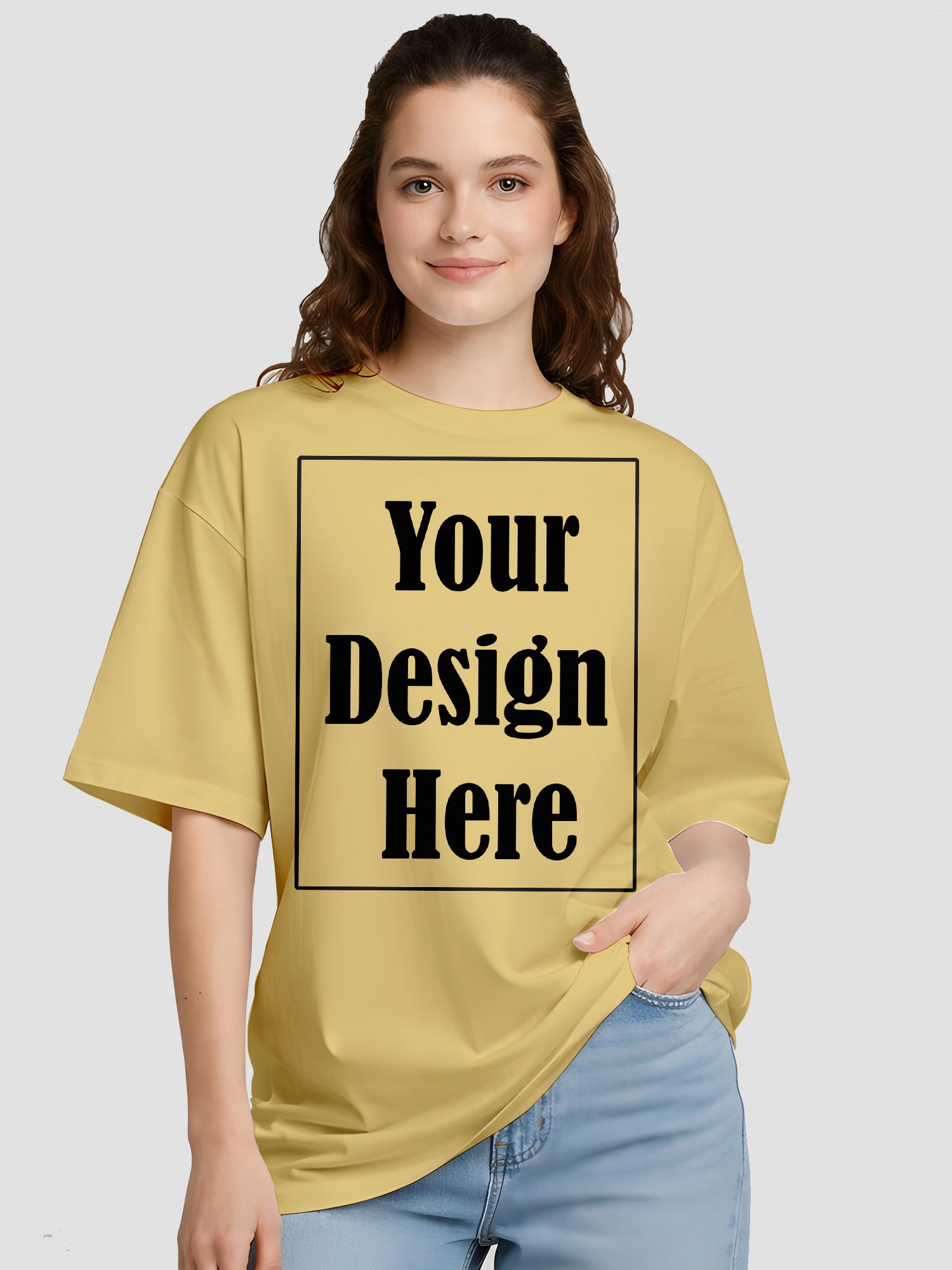 Women Oversized Custom T Shirt Front Back Print Personalised Tee