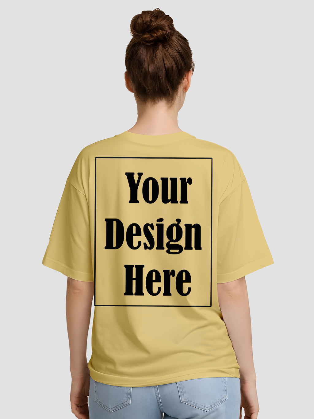 Women Oversized Custom T Shirt Front Back Print Personalised Tee