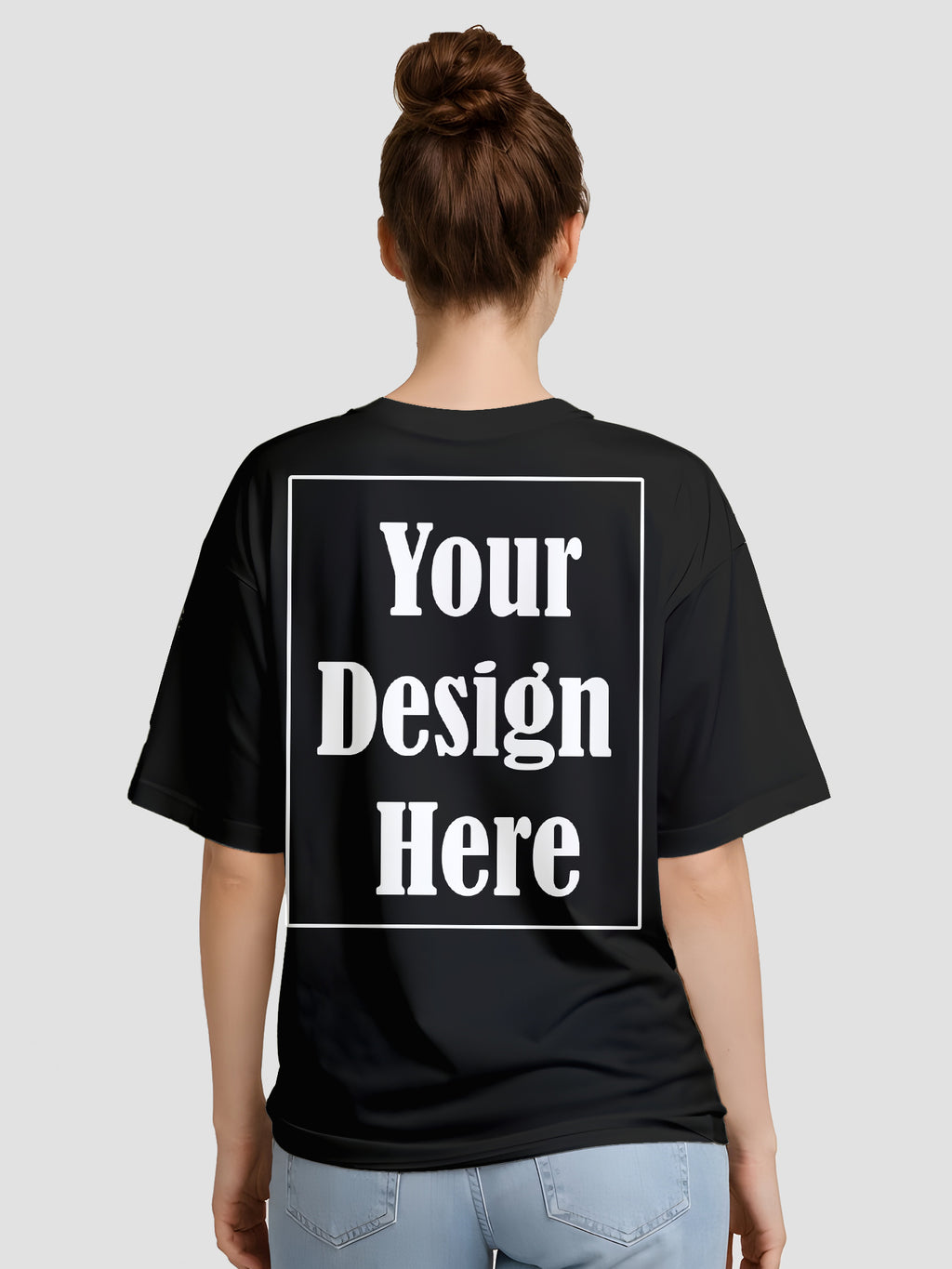 Women Oversized Custom T Shirt Front Back Print Personalised Tee