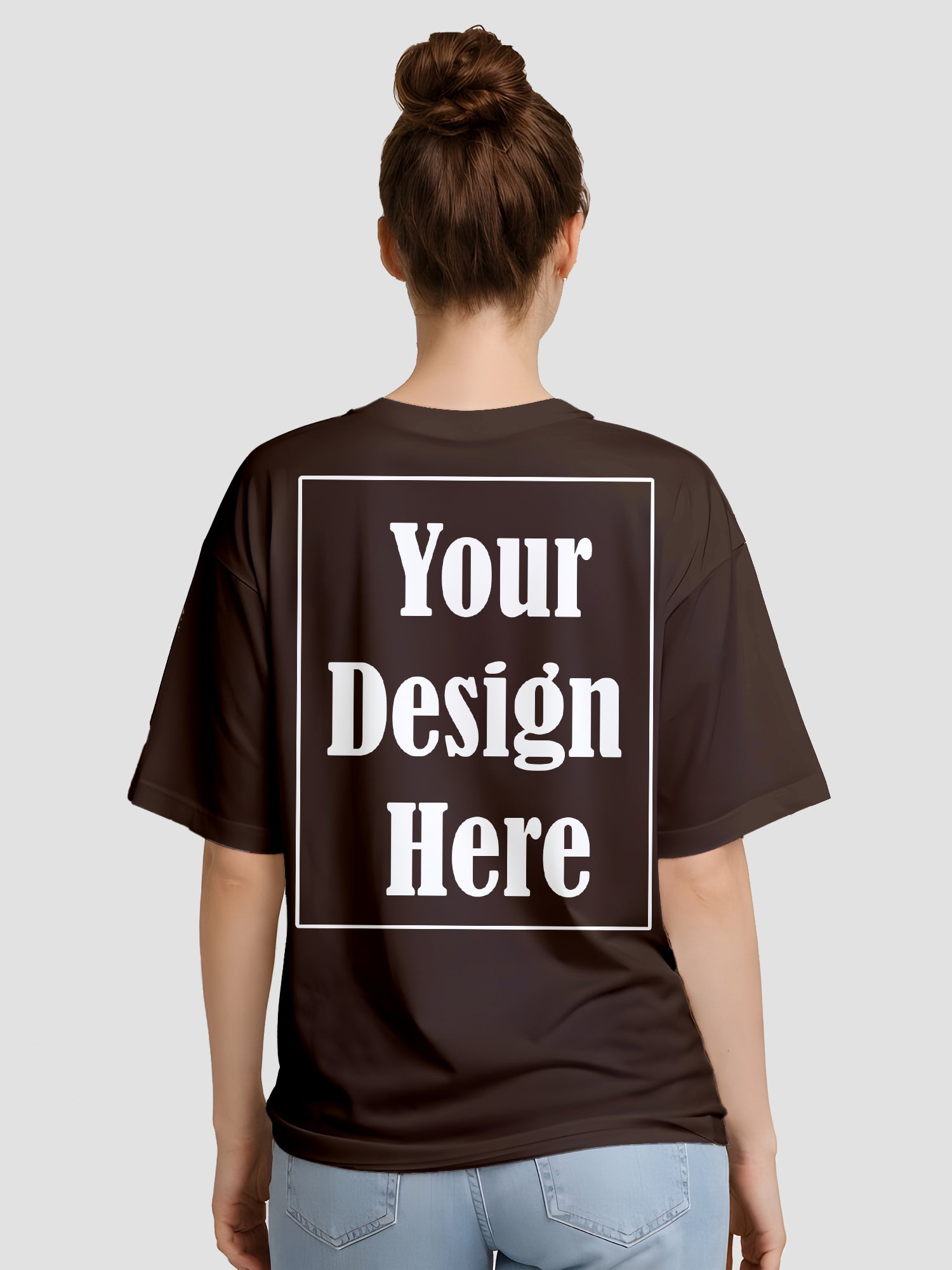 Women Oversized Custom T Shirt Front Back Print Personalised Tee