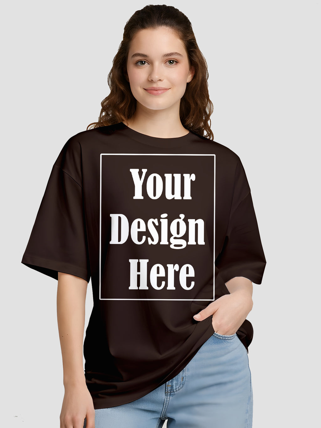 Women Oversized Custom T Shirt Front Back Print Personalised Tee
