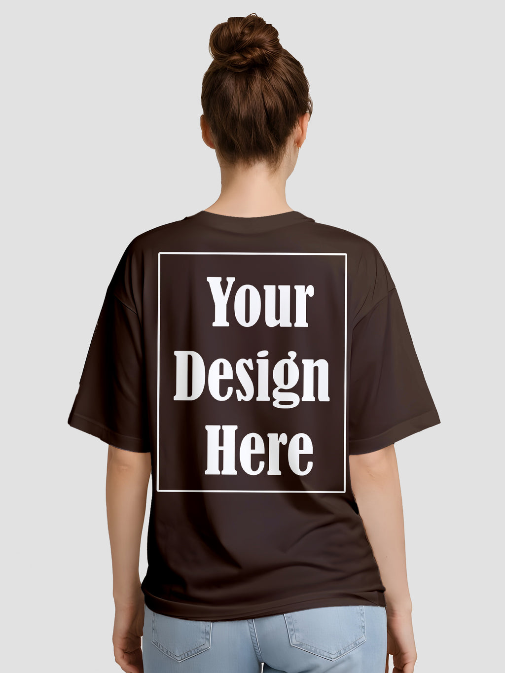 Women Oversized Custom T Shirt Front Back Print Personalised Tee